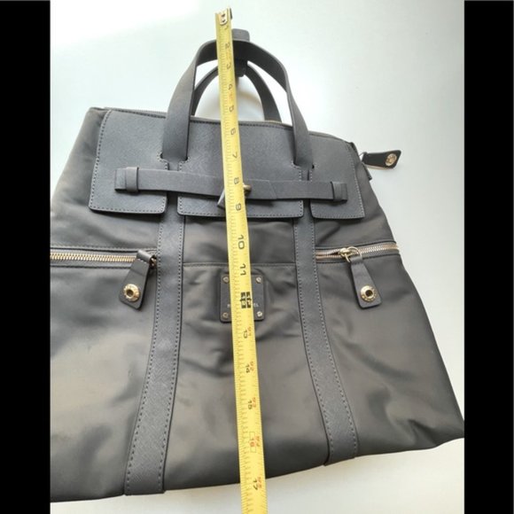 Henri Bendel New York Jetsetter gray convertible totebackpack & purple lining main image 9